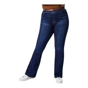 Spanx 1X Flare Jeans Stretch Dark Wash Denim 20327R